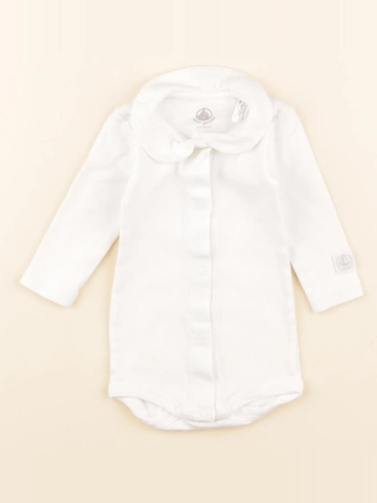 Petit Bateau - body à col blanc - 1 mois