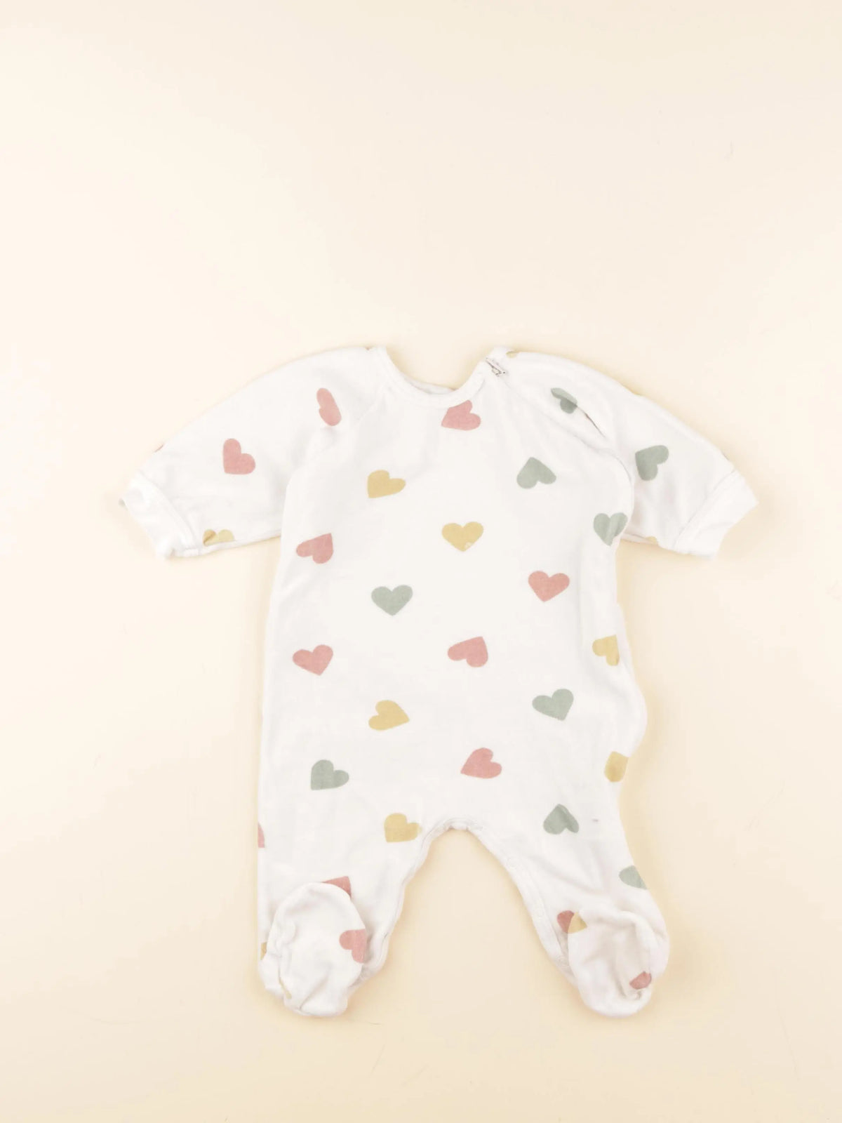 Petit Bateau - pyjama velours beige - 6 mois