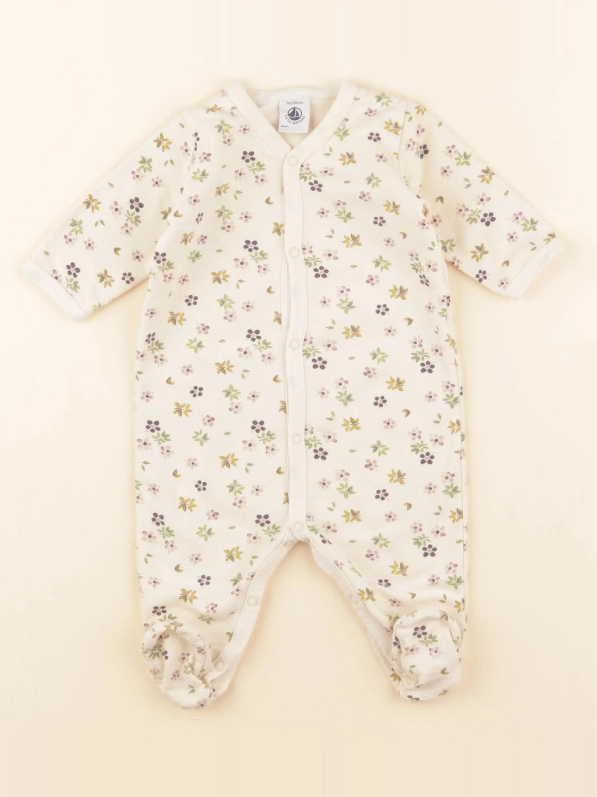 Petit Bateau - pyjama coton beige - 3 mois