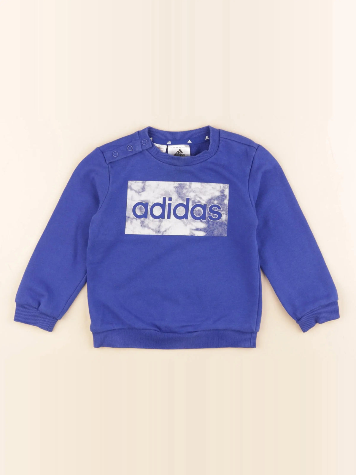 Adidas - sweat bleu - 12/18 mois