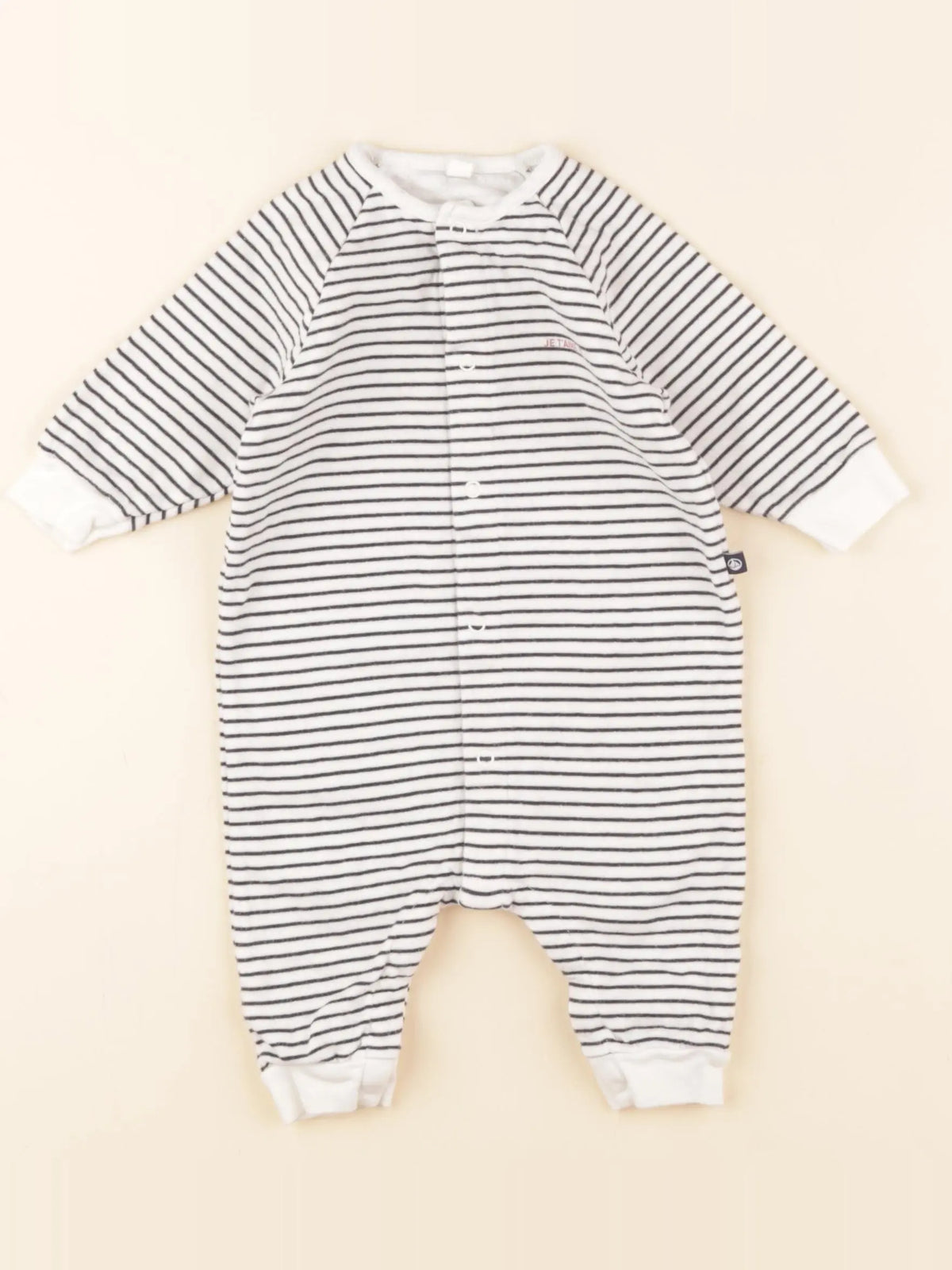Petit Bateau - pyjama coton bleu, blanc - 3 mois