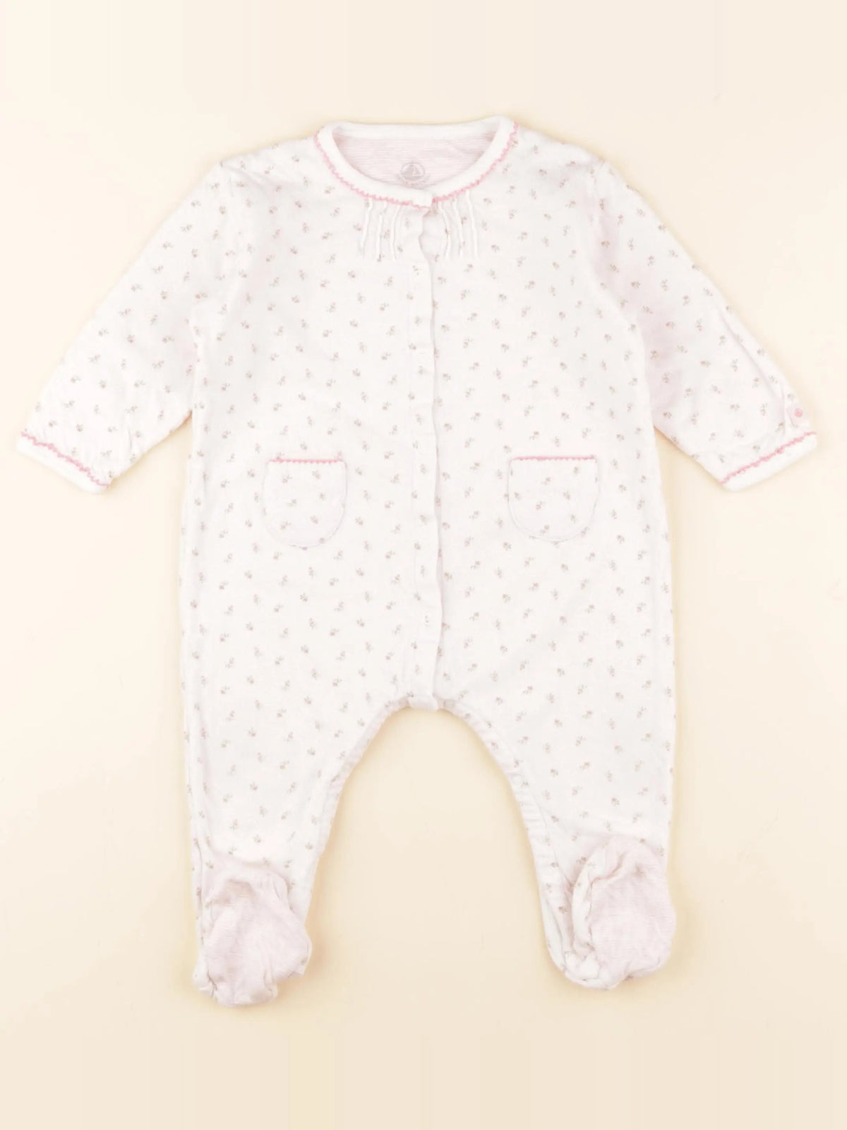 Petit Bateau - pyjama coton rose - 12 mois