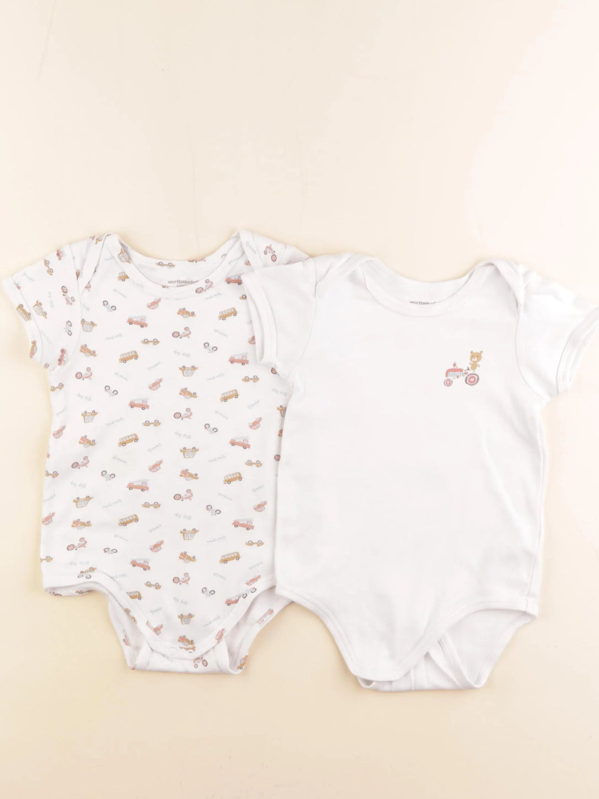 Vertbaudet - lot de 2 bodies en coton multicolore - 24 mois