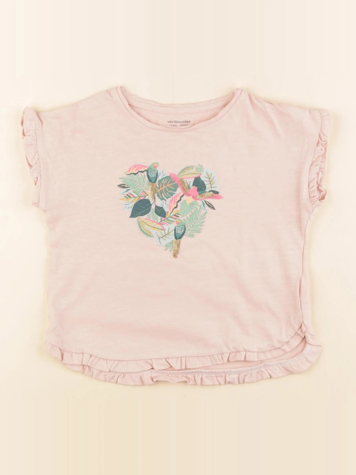 Vertbaudet - tee-shirt rose - 4 ans