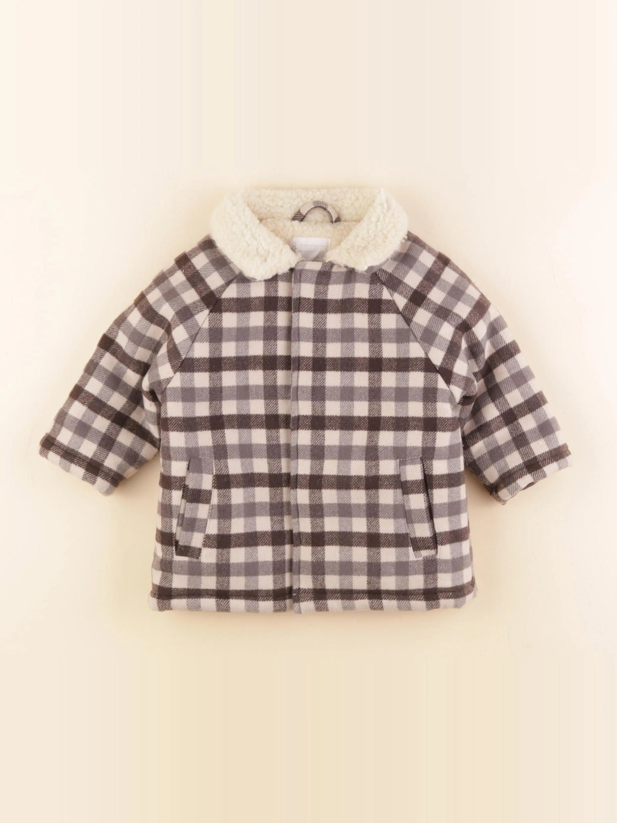 Vertbaudet - manteau marron, gris - 12 mois