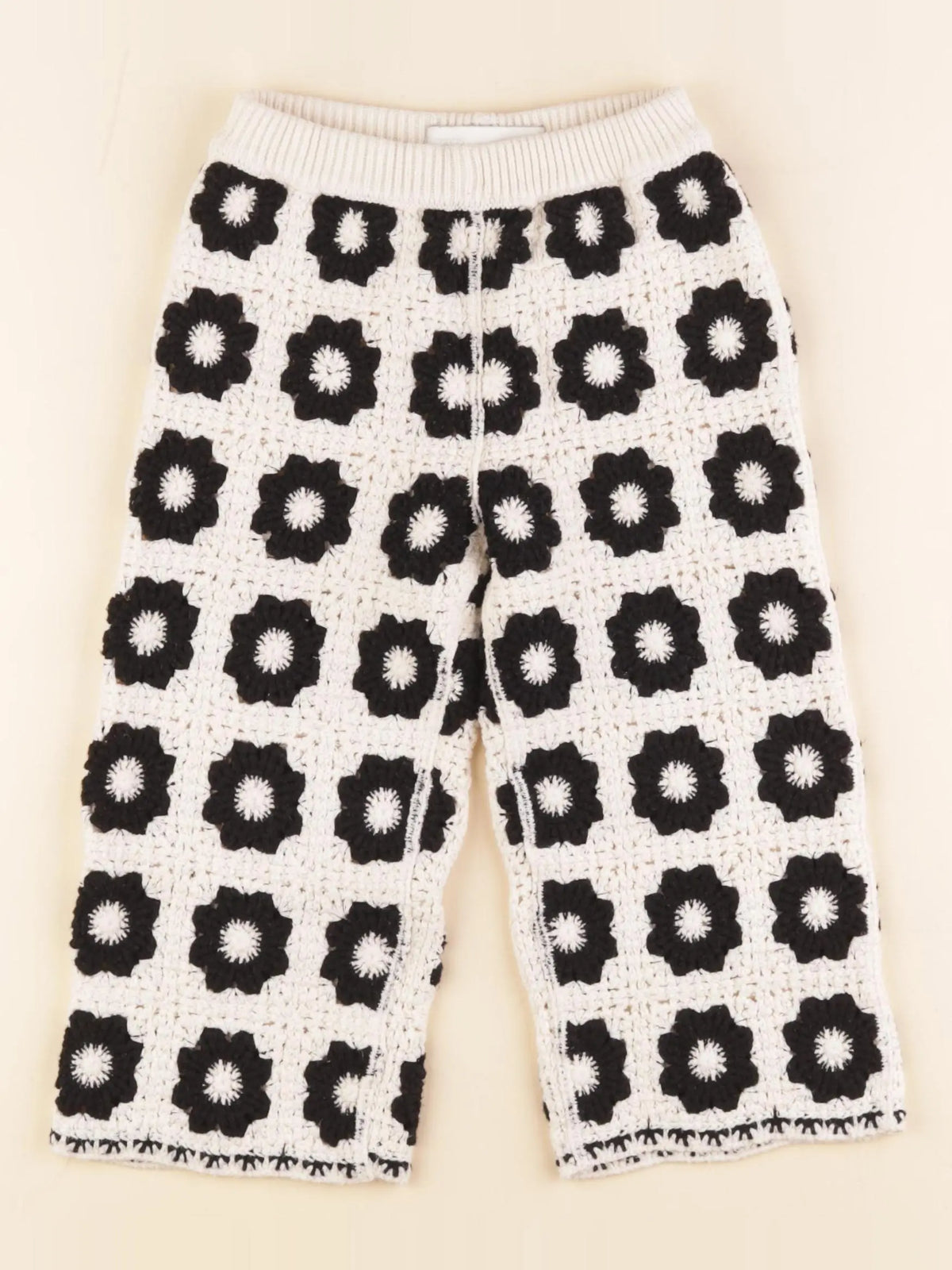 Zara - pantalon beige, noir - 3 ans