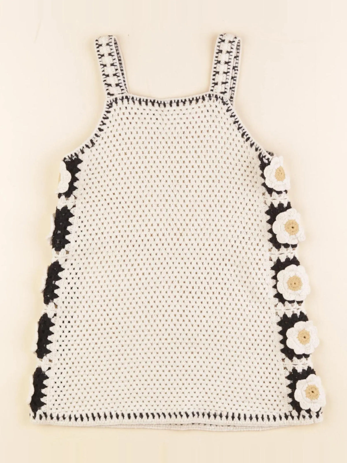 Zara - robe beige, noir - 4 ans