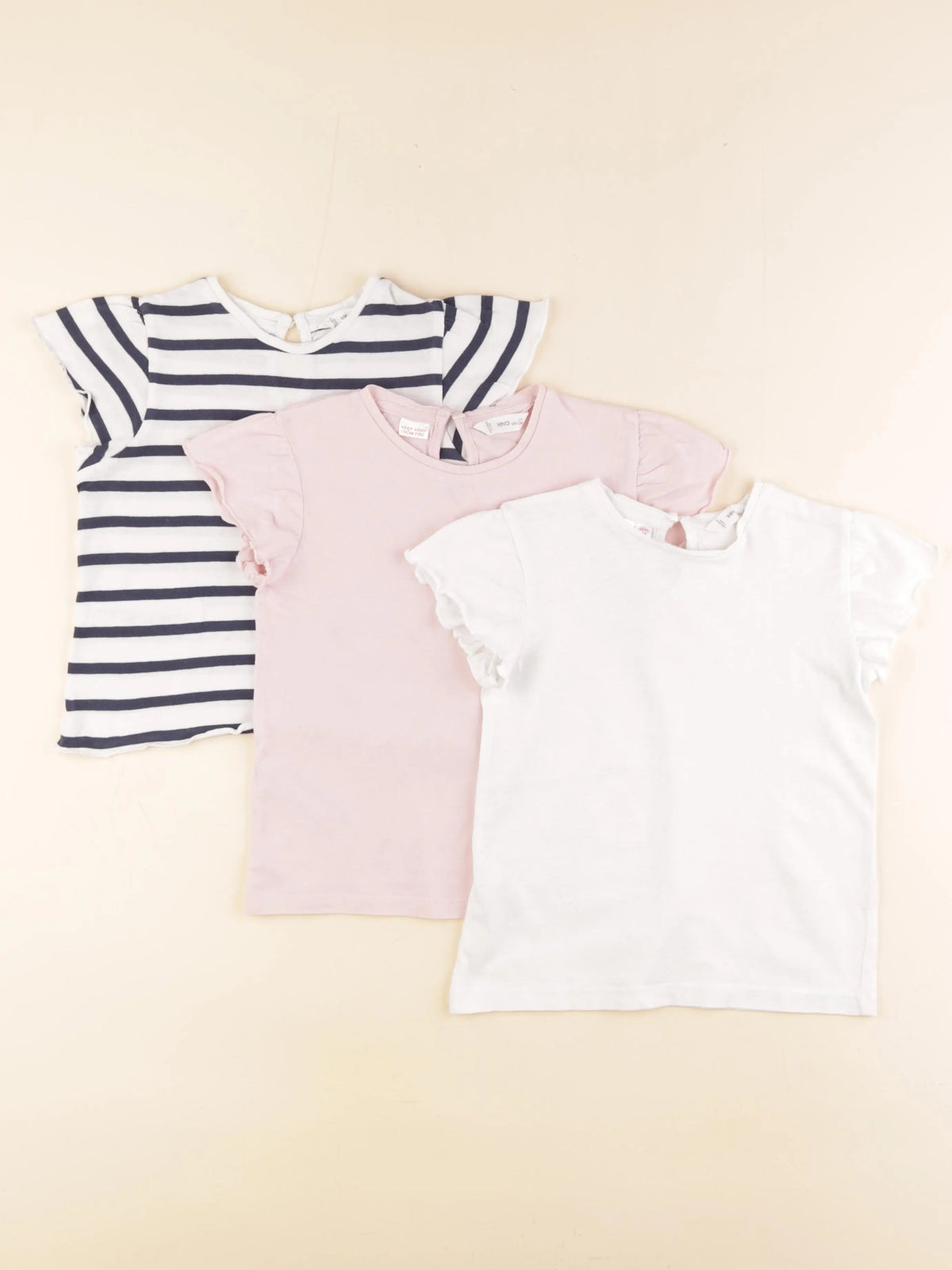 Mango - lot de 3 tee-shirts rose, bleu - 3/4 ans