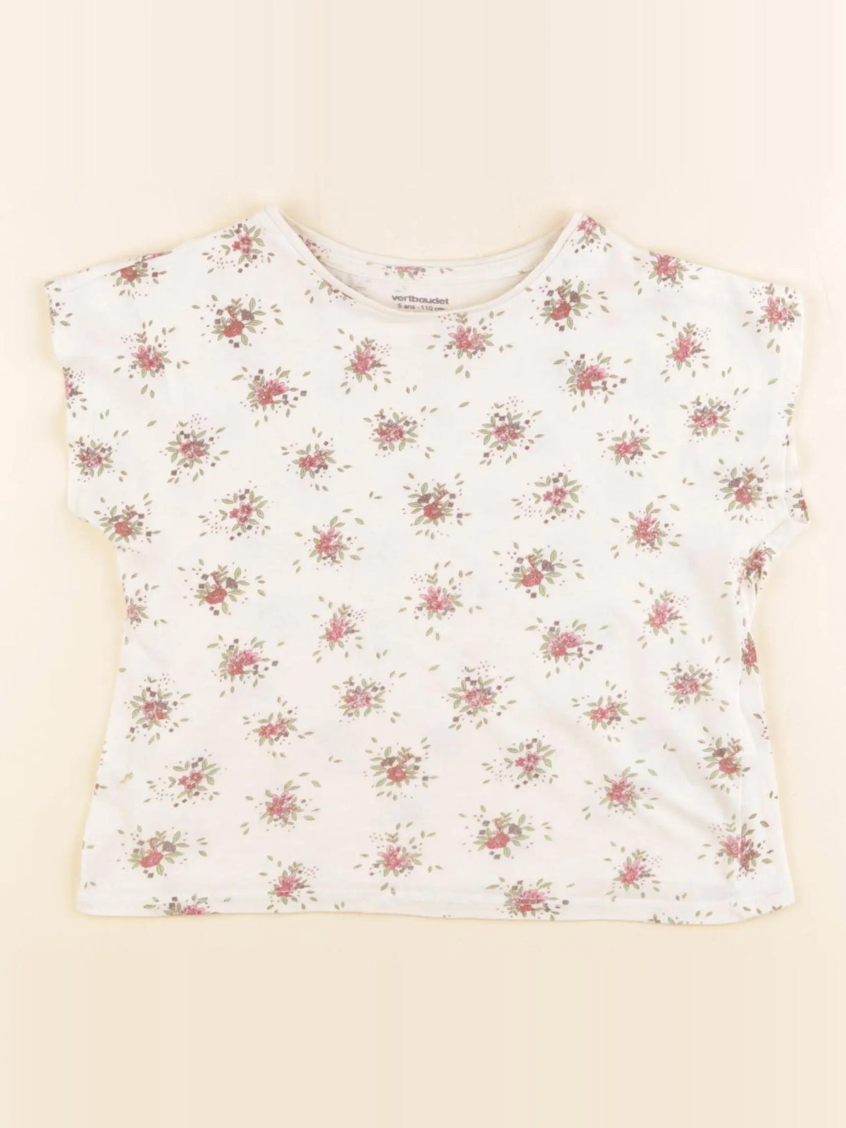 Vertbaudet - tee-shirt beige - 5 ans