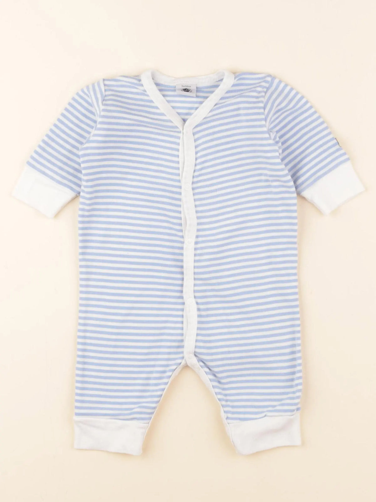 Petit Bateau - pyjama coton bleu - 3 mois