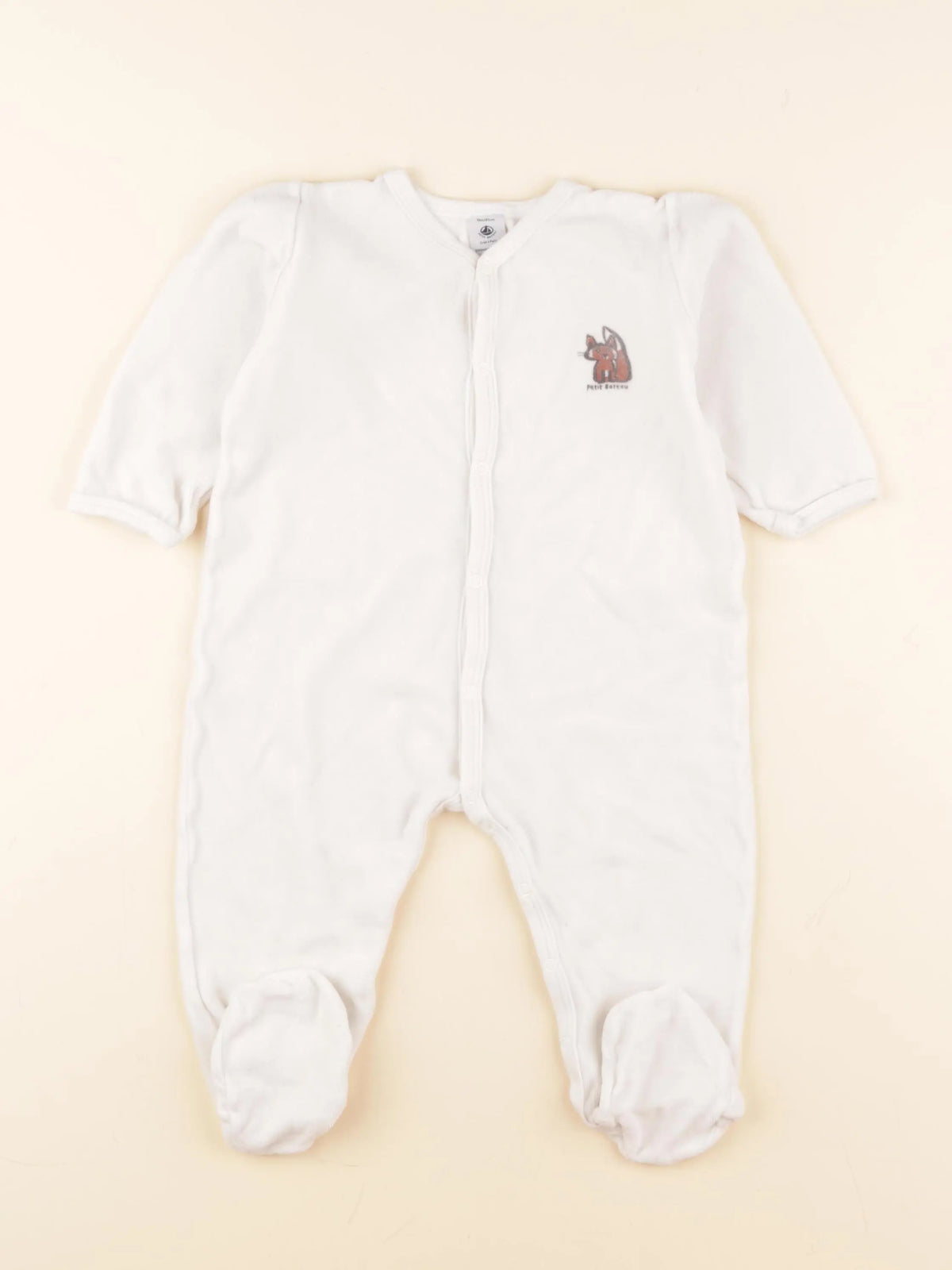 Petit Bateau - pyjama velours blanc - 18 mois