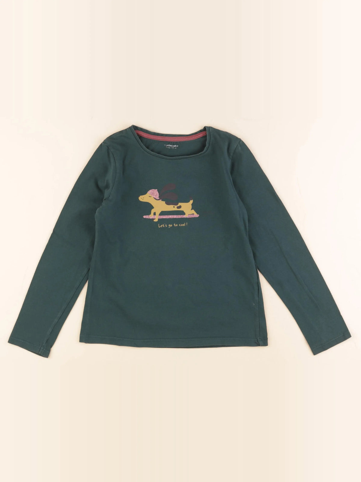 Vertbaudet - tee-shirt vert - 8 ans