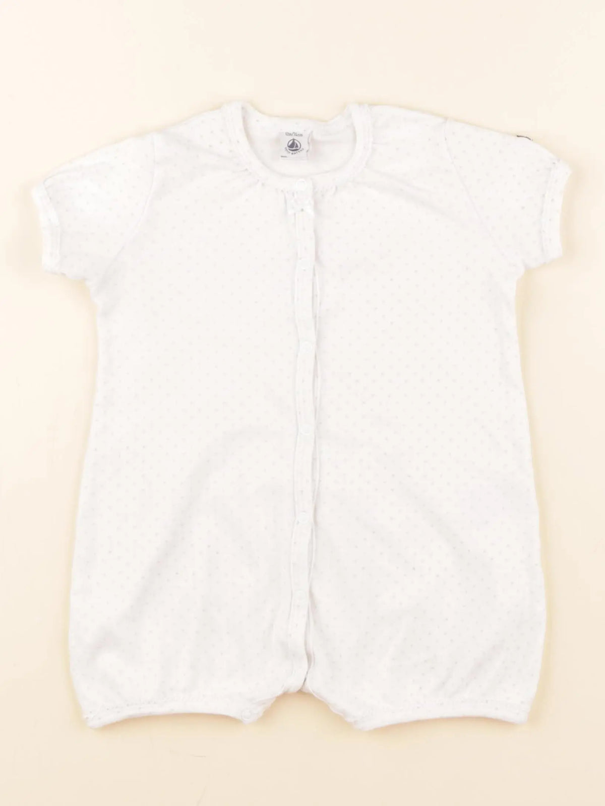 Petit Bateau - pyjama coton blanc - 12 mois