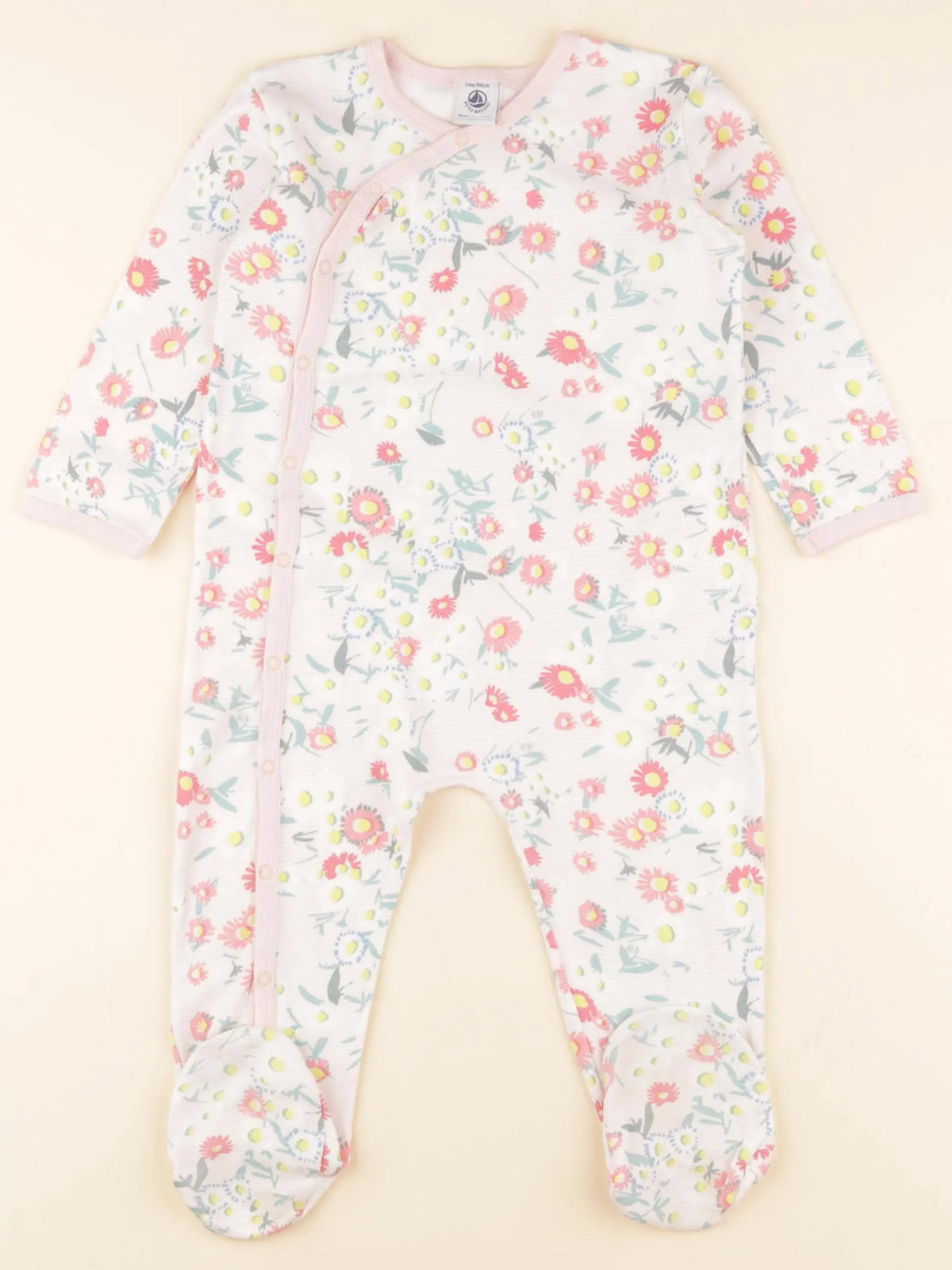 Petit Bateau - pyjama coton rose - 24 mois
