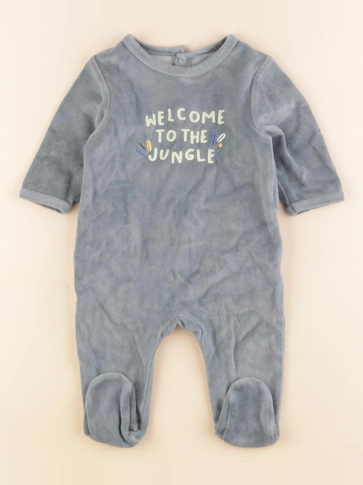 Vertbaudet - pyjama velours vert - 3 mois