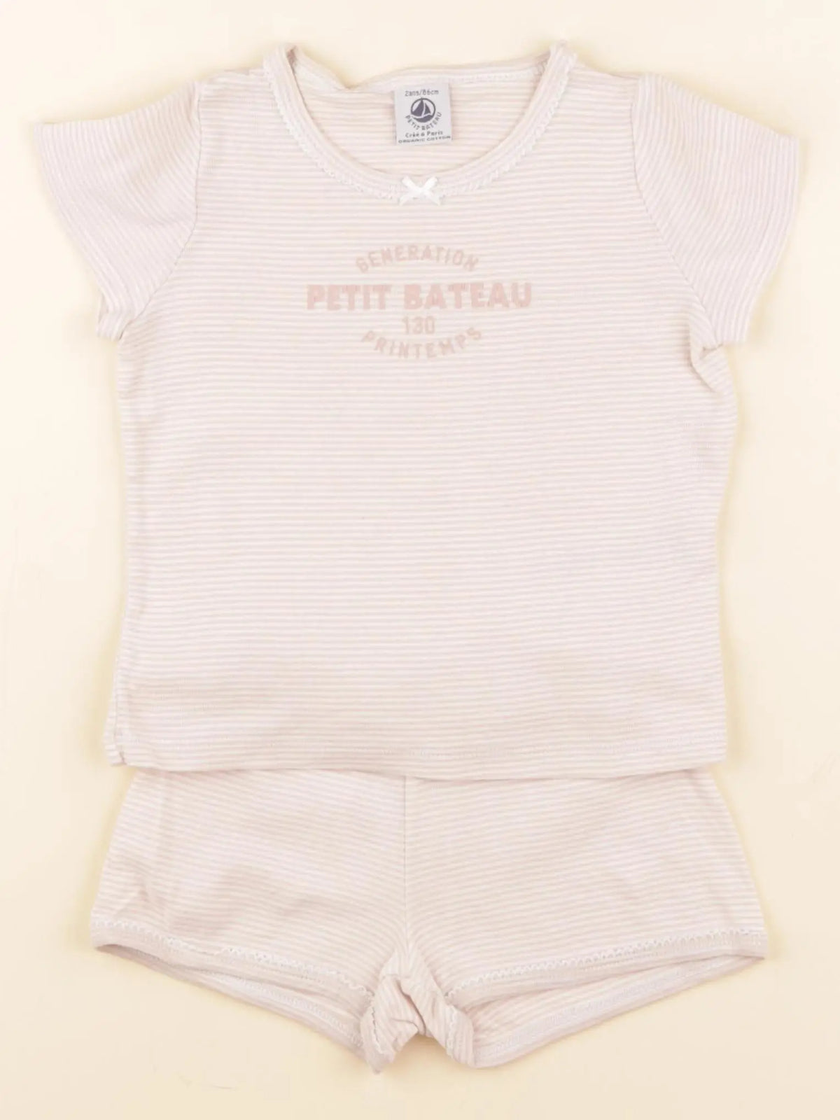 Petit Bateau - pyjama coton rose - 2 ans