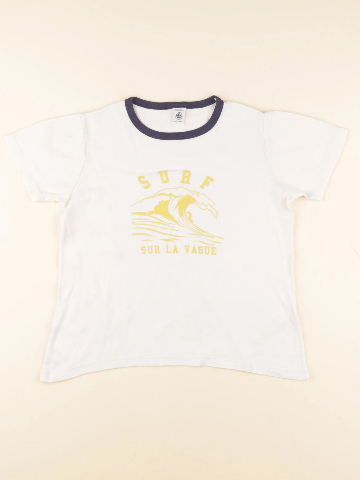 Petit Bateau - tee-shirt blanc, bleu - 10 ans