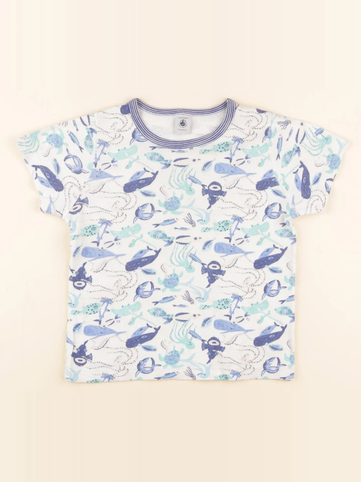 Petit Bateau - maillot de corps bleu - 5 ans