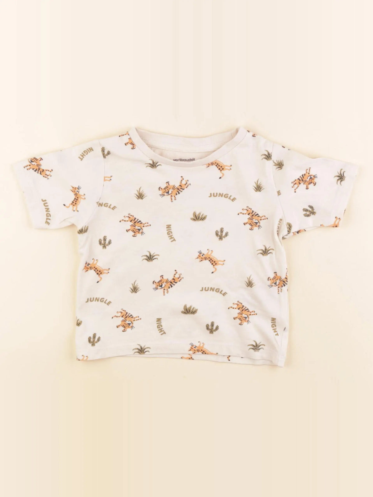Vertbaudet - tee-shirt beige - 2 ans