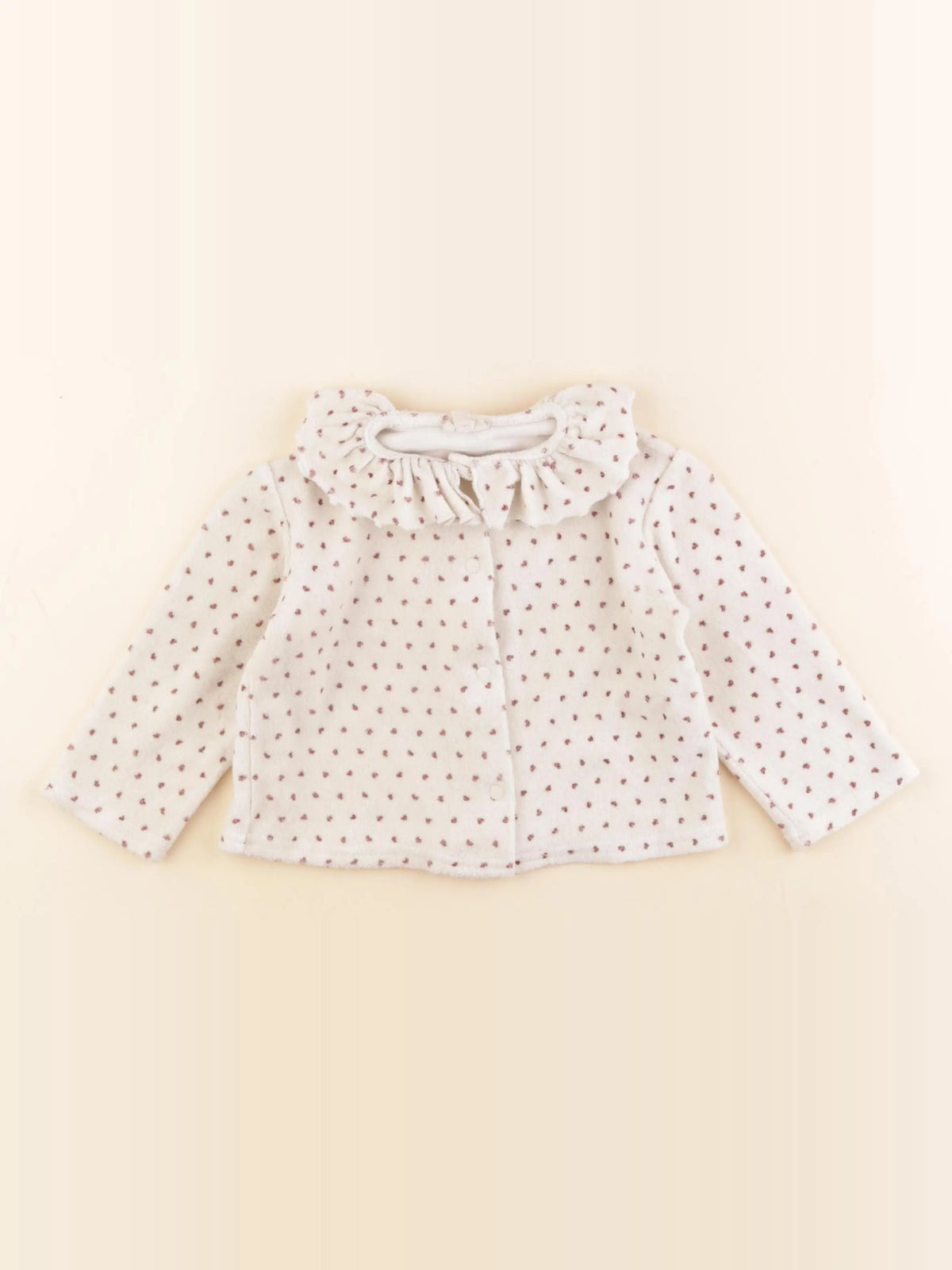 Marsou - gilet beige, rouge - 12 mois