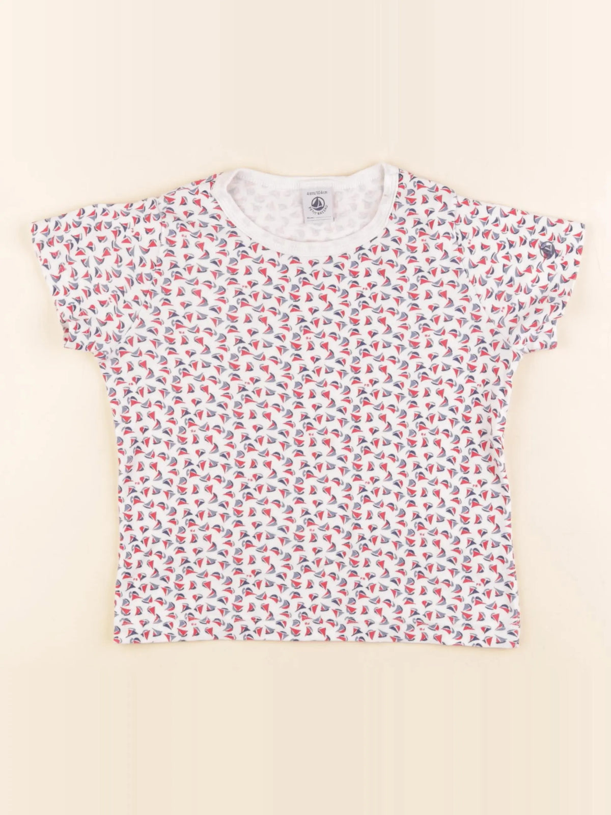 Petit Bateau - maillot de corps blanc, bleu - 4 ans
