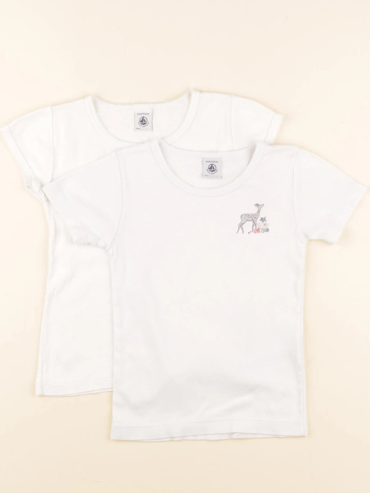 Petit Bateau - lot de 2 maillots de corps blanc - 6 ans