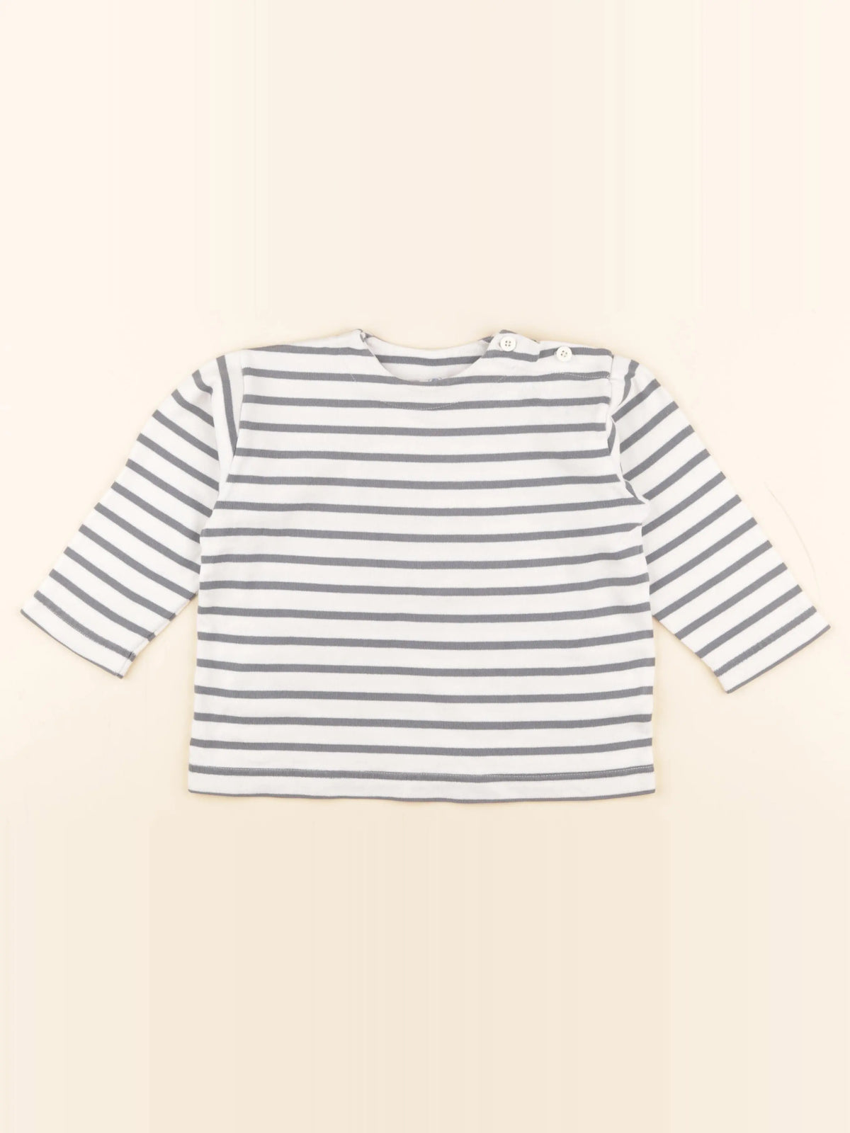 Petit Bateau - tee-shirt blanc, bleu - 3 ans