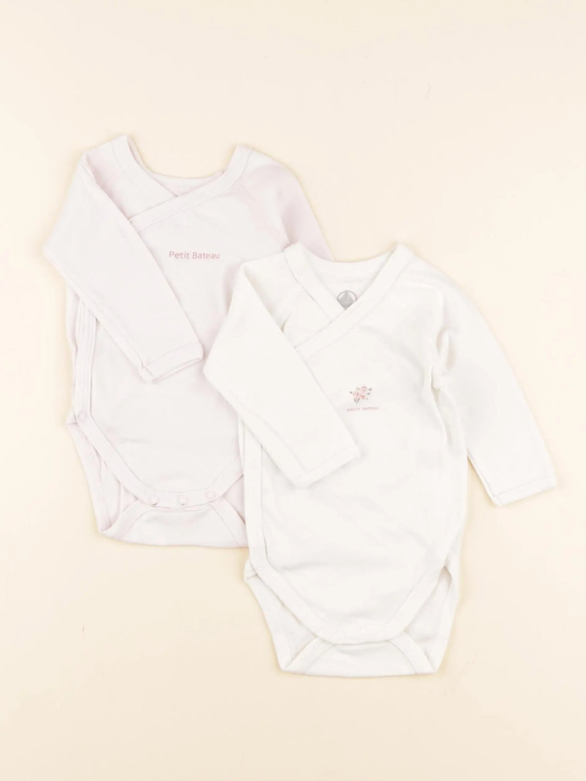 Petit Bateau - lot de 2 bodies en coton blanc - 3 mois