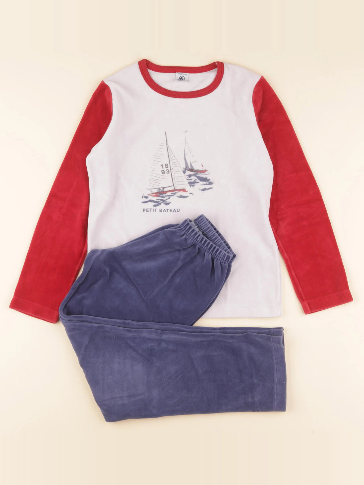 Petit Bateau - pyjama velours multicolore - 10 ans