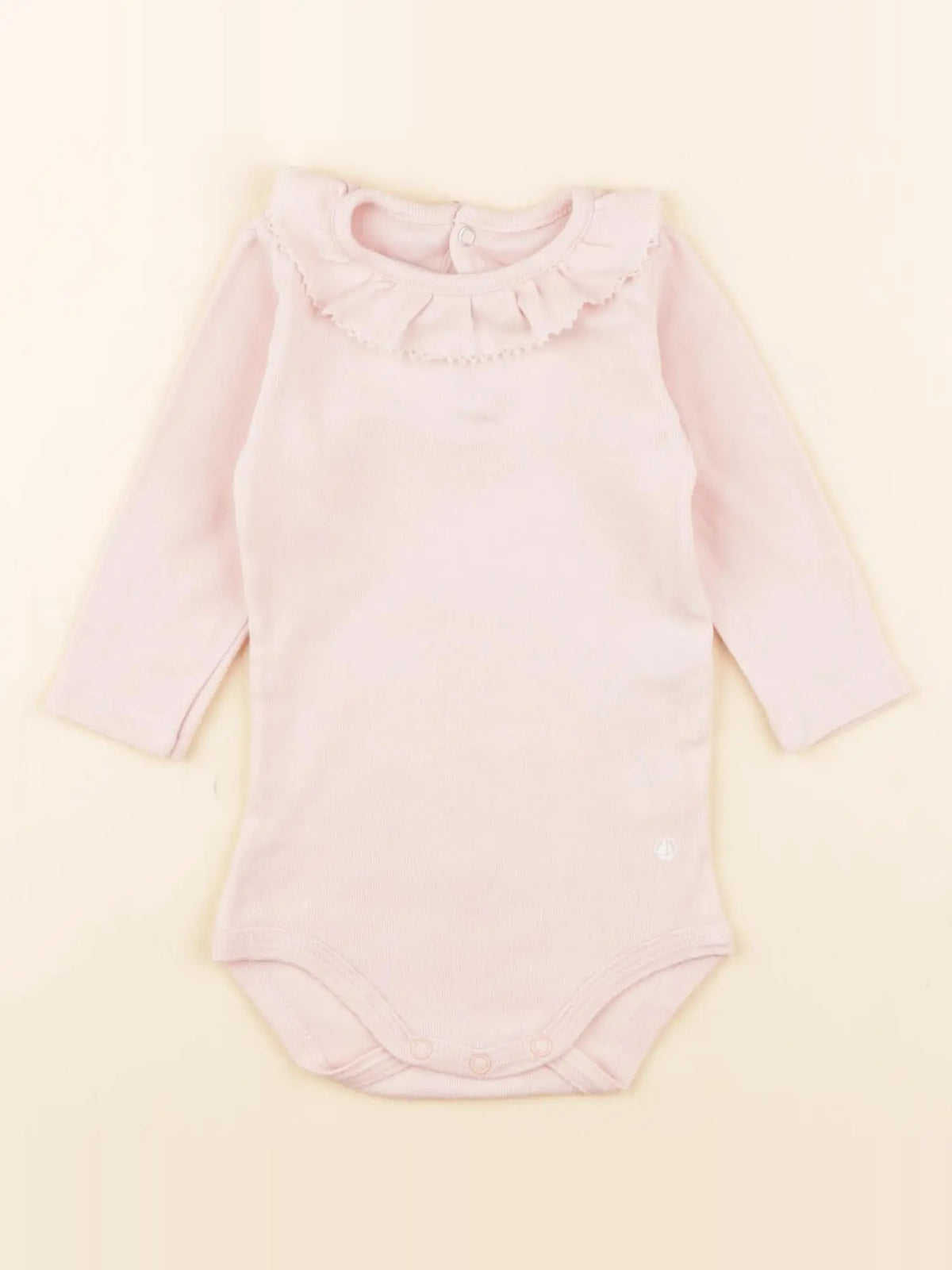 Petit Bateau - body à col rose - 3 mois