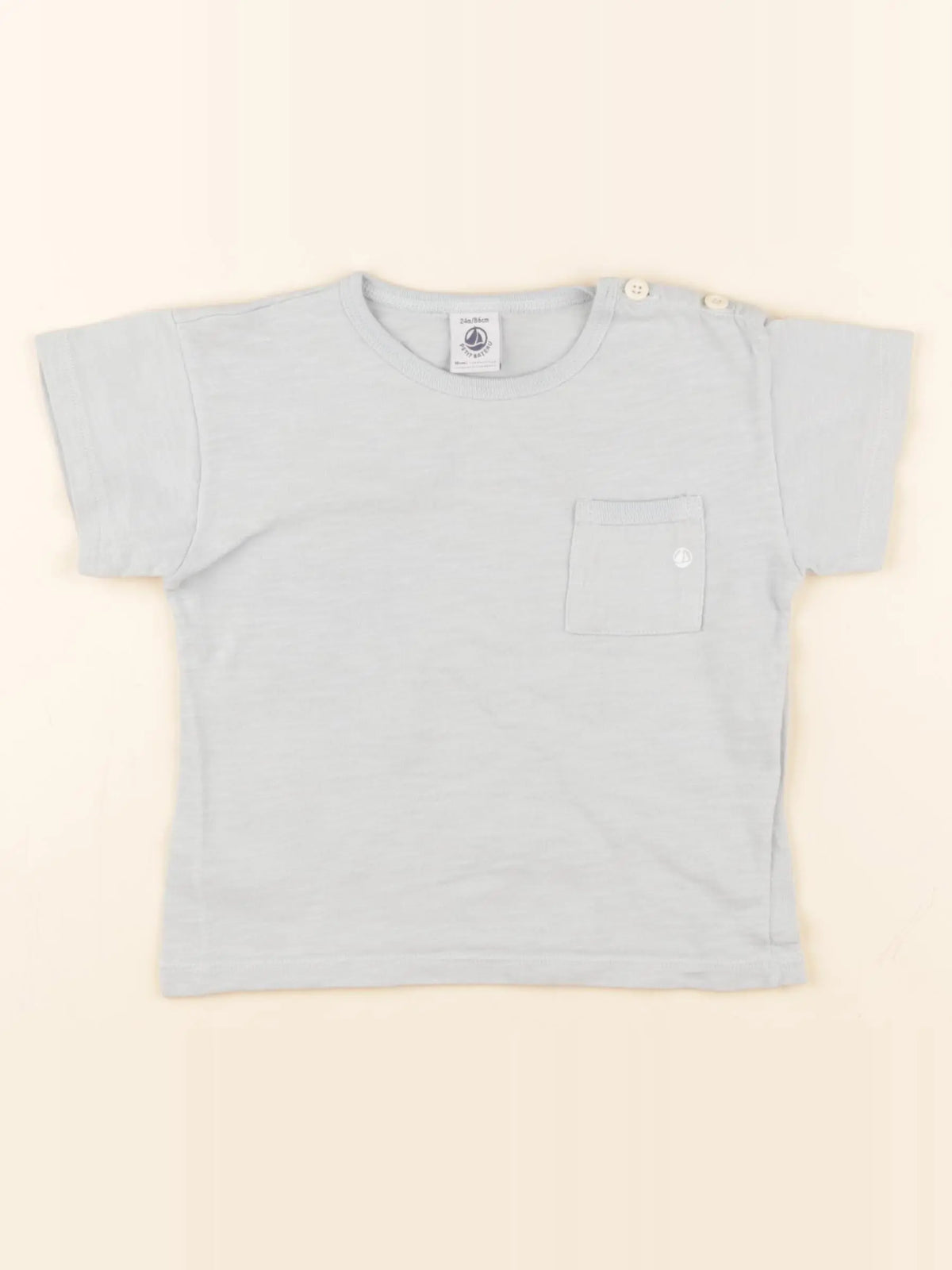 Petit Bateau - tee-shirt bleu - 24 mois