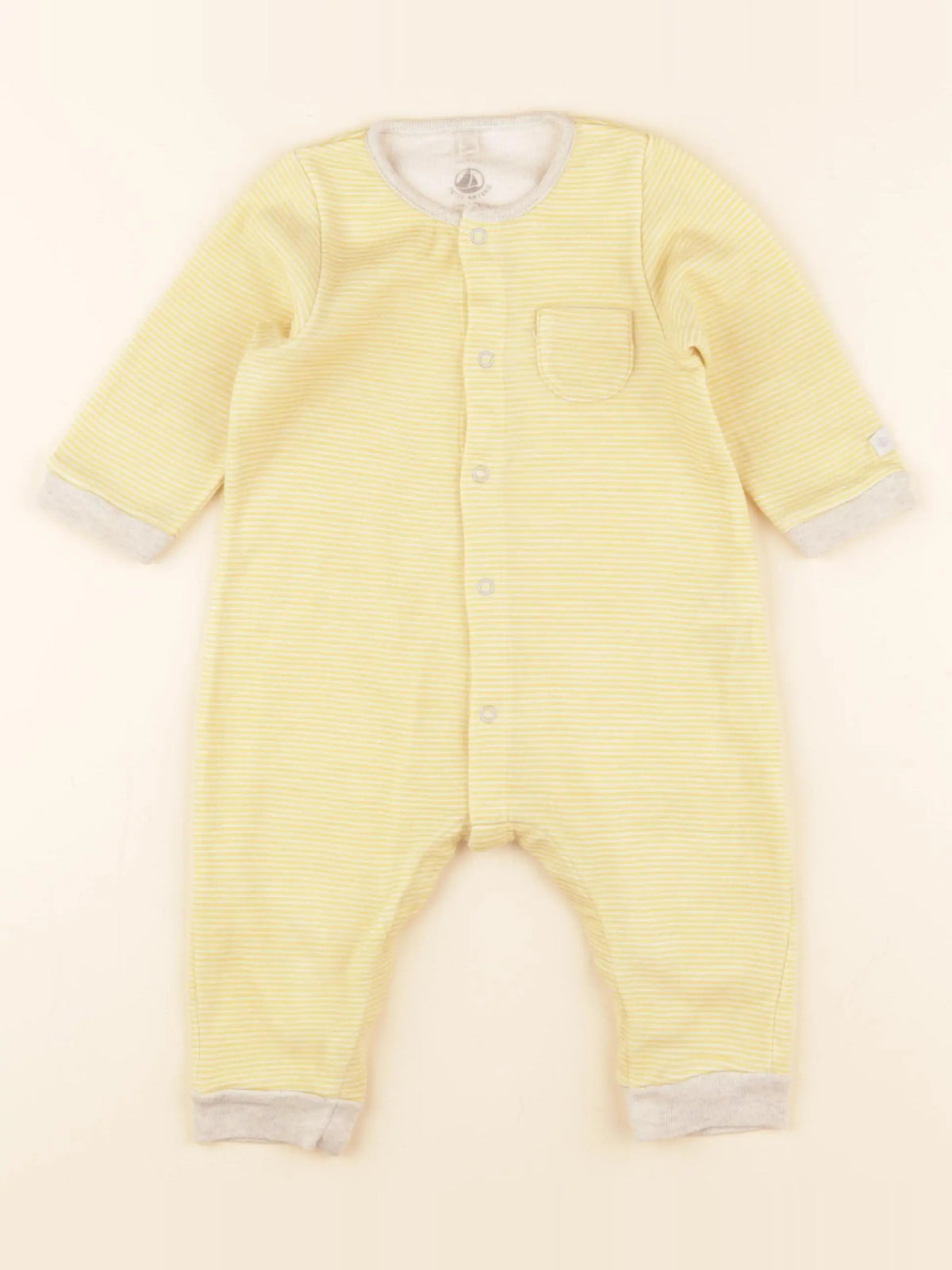 Petit Bateau - pyjama coton jaune - 6 mois