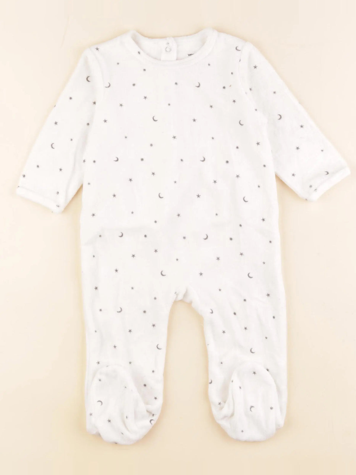 Vertbaudet - pyjama velours blanc - 9 mois