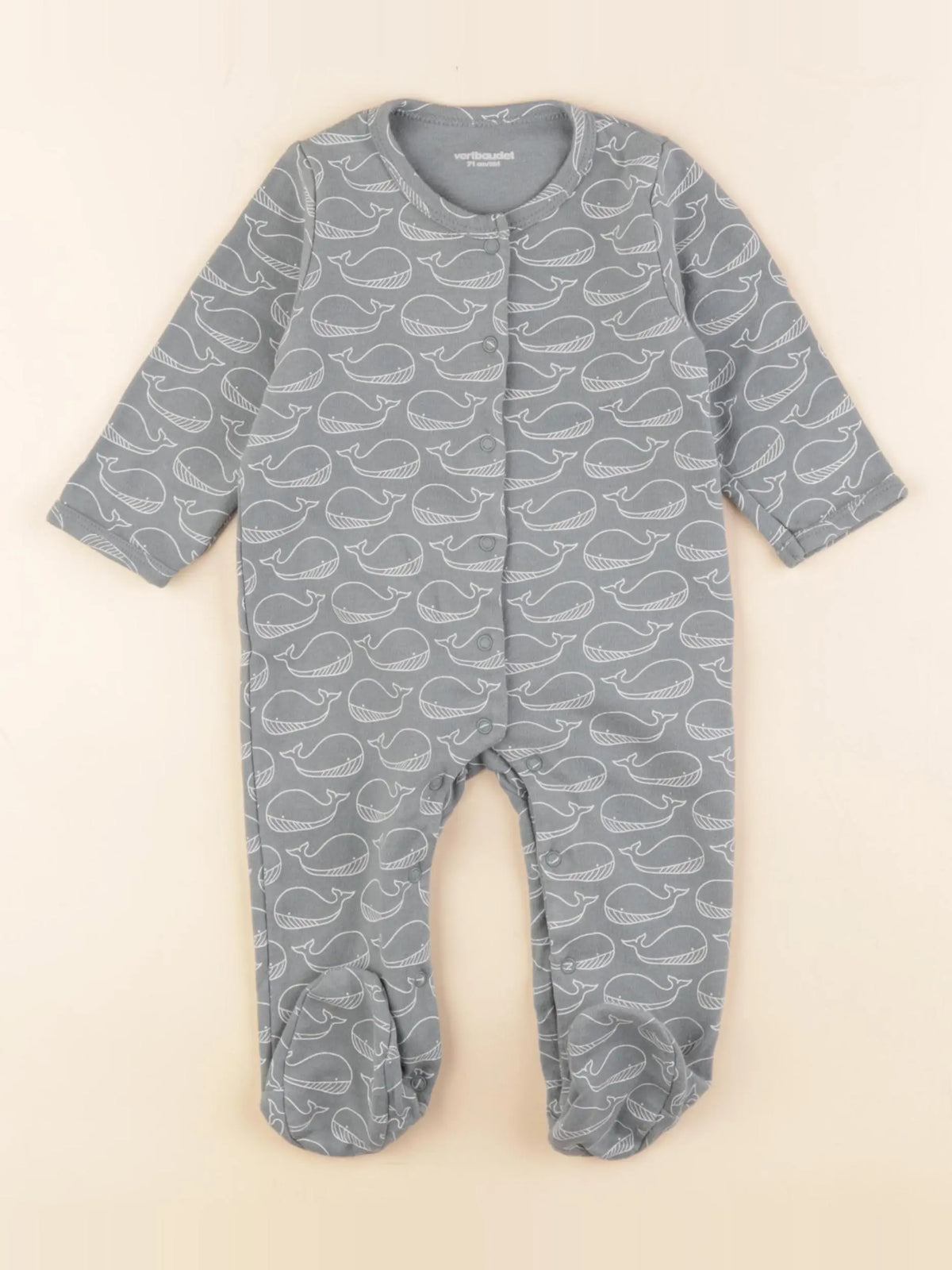 Vertbaudet - pyjama coton vert - 9 mois