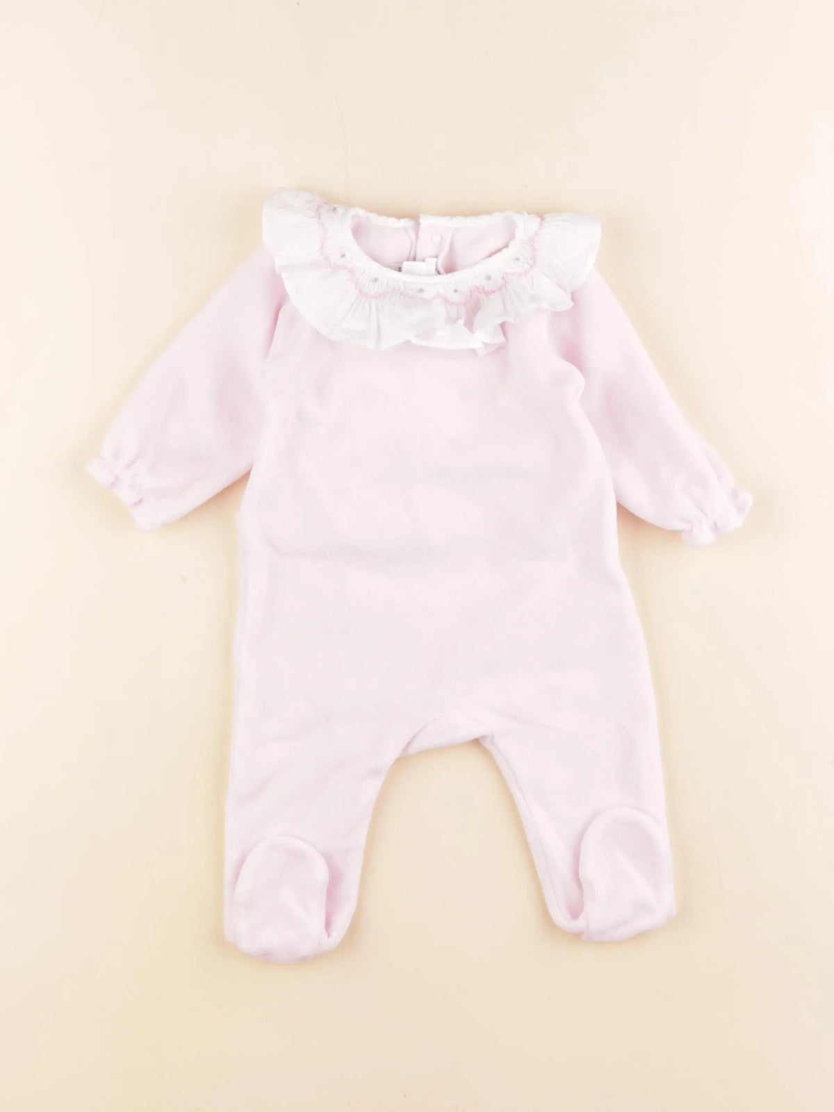 Jacadi - pyjama velours rose - 3 mois