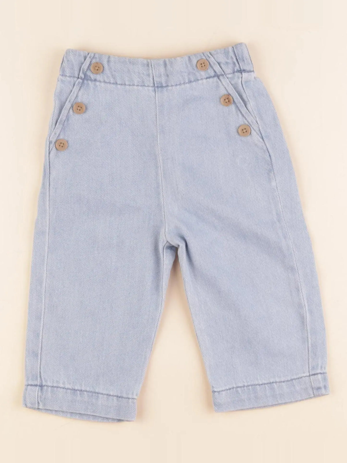 Vertbaudet - pantalon bleu - 12 mois