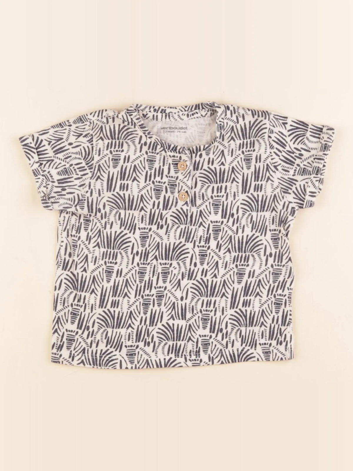 Vertbaudet - tee-shirt noir - 12 mois