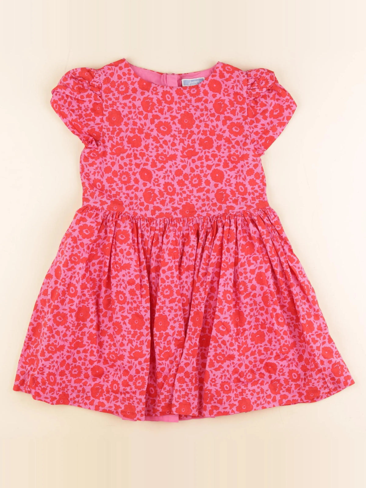 Jacadi - robe liberty rose, rouge - 6 ans