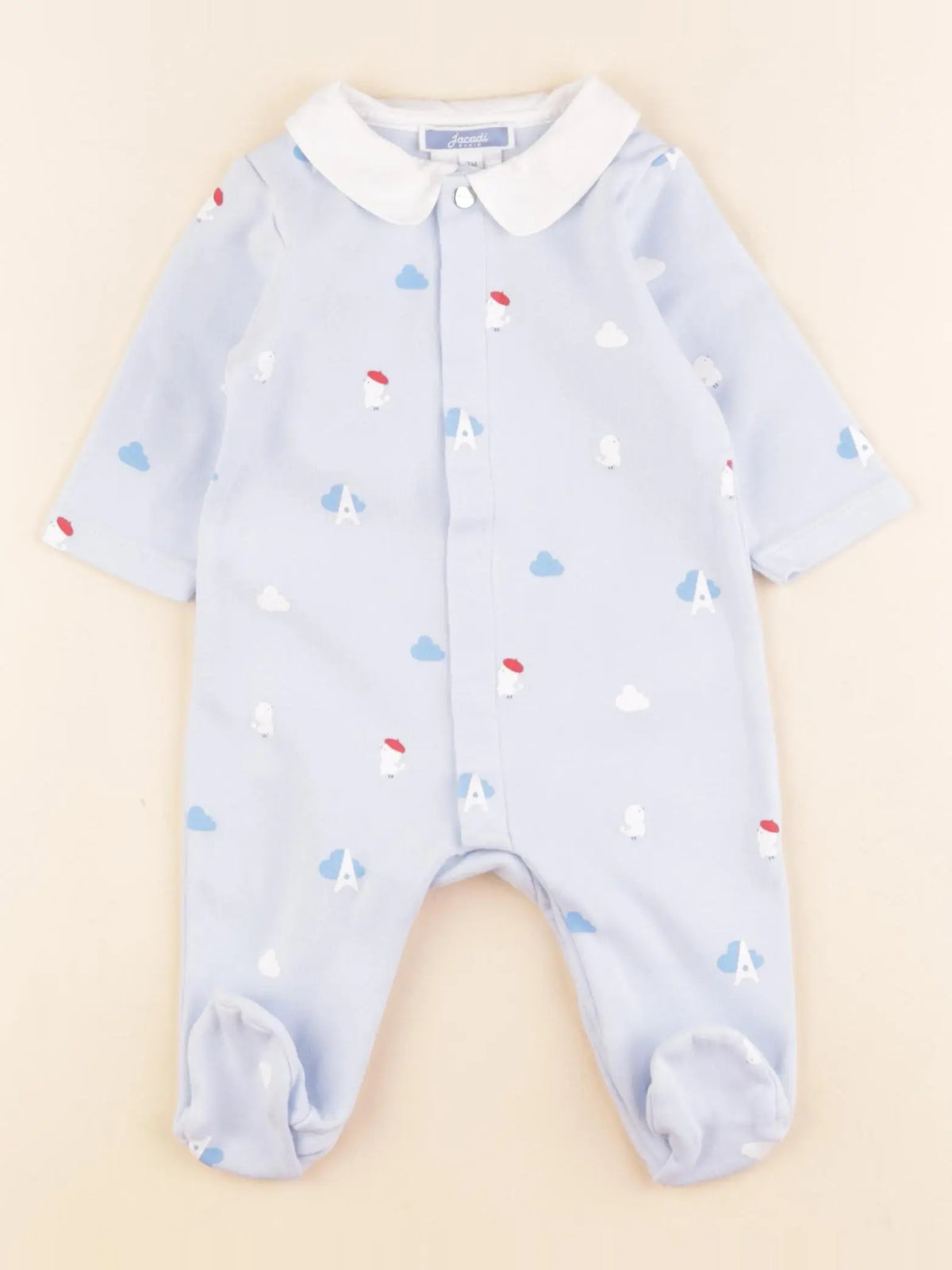 Jacadi - pyjama coton bleu - 3 mois