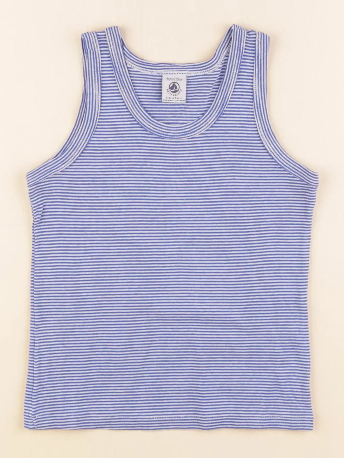 Petit Bateau - maillot de corps bleu - 5 ans