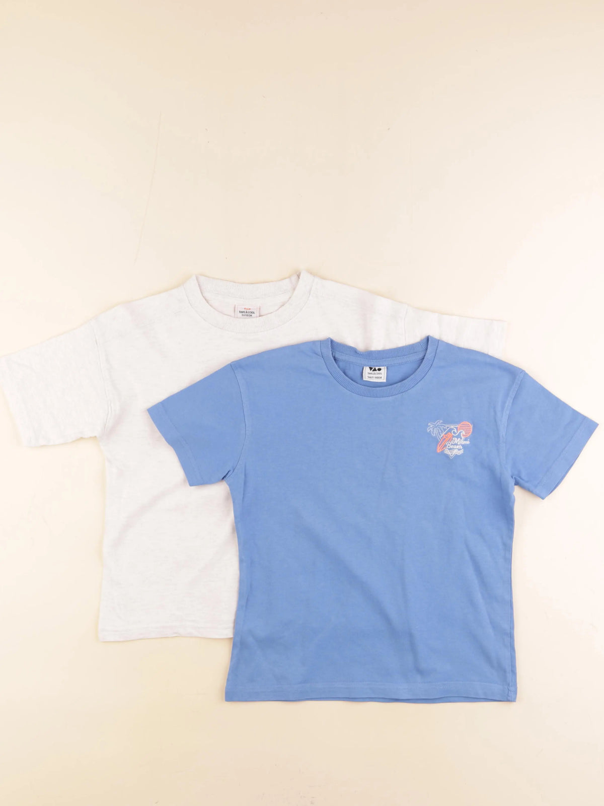 Tape à l'oeil - lot de 2 tee-shirts bleu, beige - 5 ans