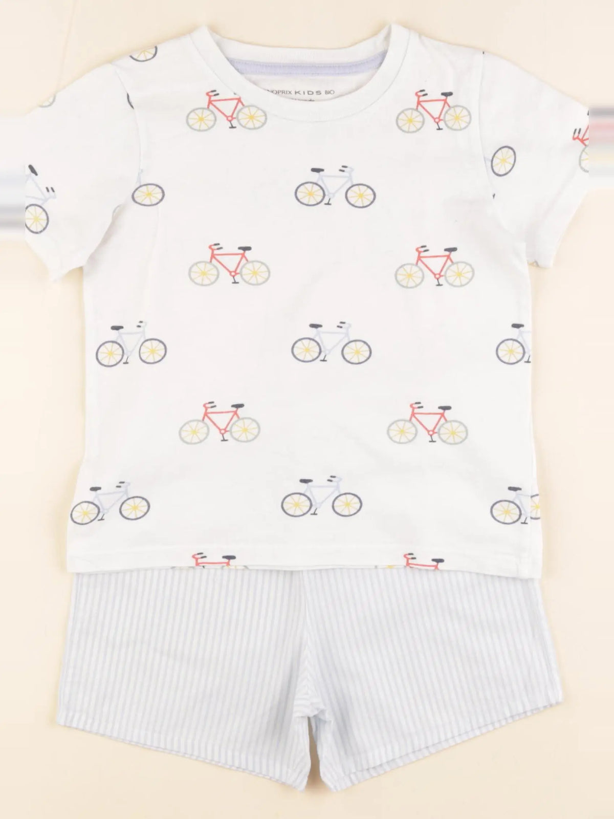 Monoprix - pyjama coton blanc, bleu - 4 ans