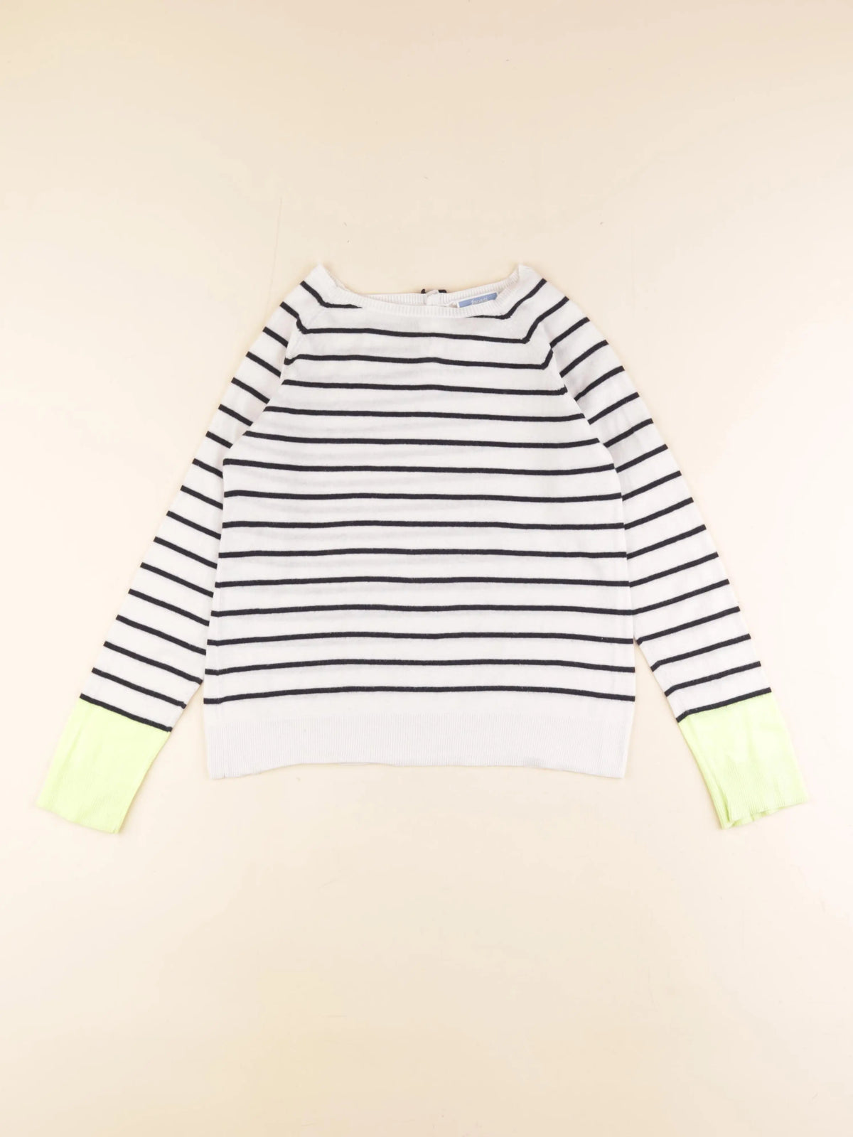 Jacadi - pull bleu, blanc, jaune - 8 ans