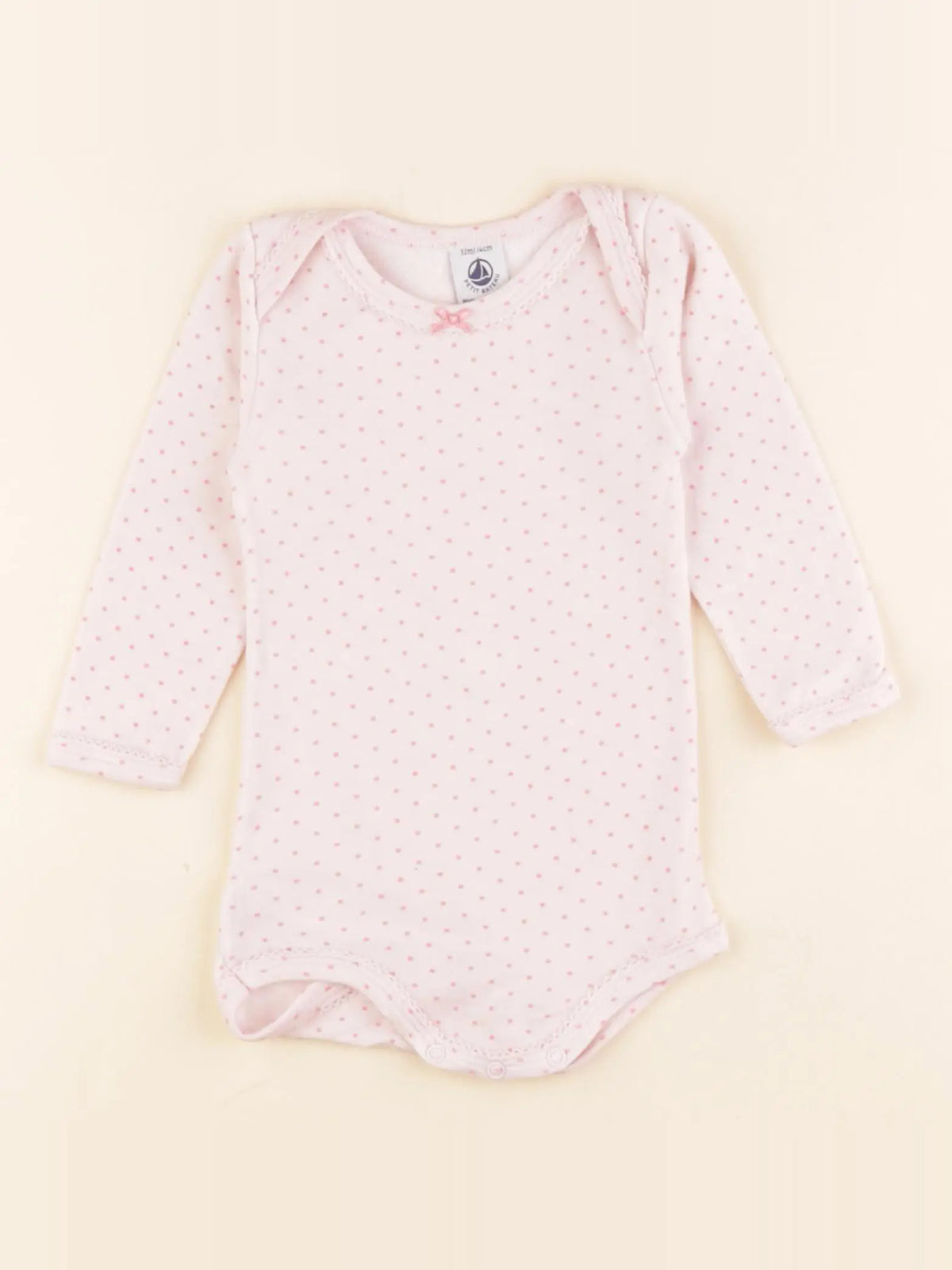Petit Bateau - body en laine rose - 12 mois