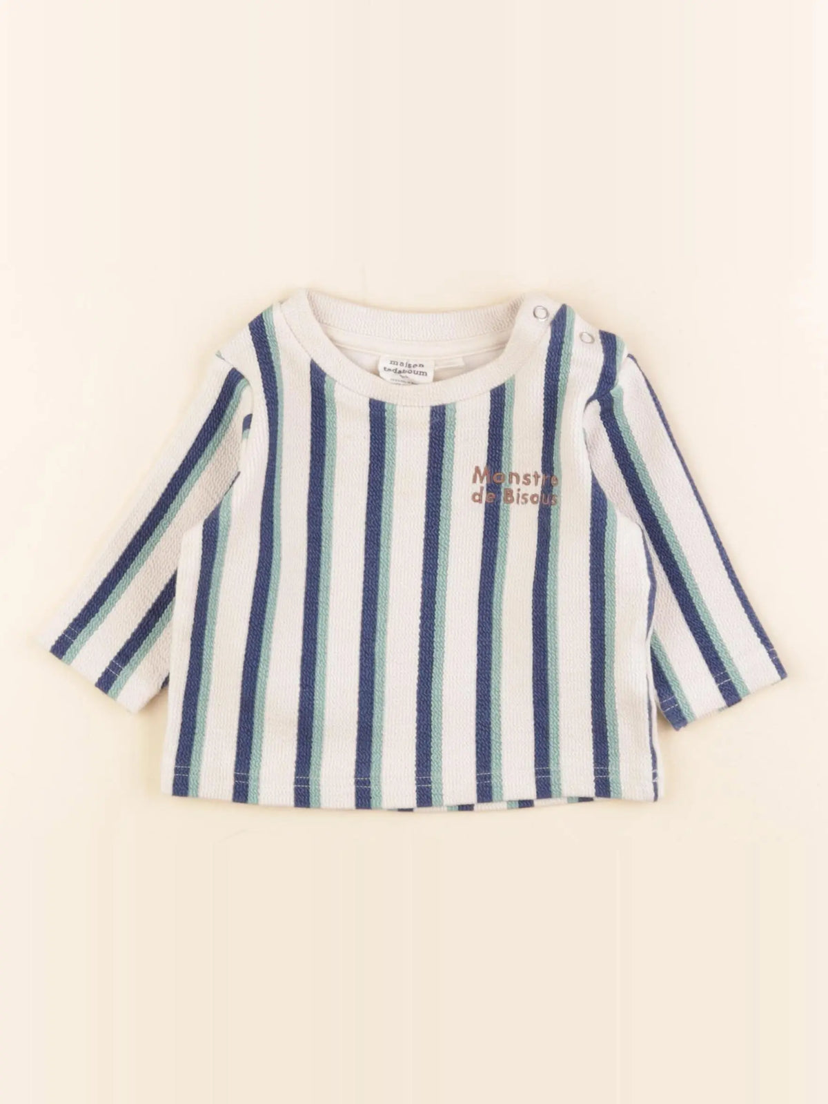 Maison Tadaboum - tee-shirt blanc, bleu - 9 mois