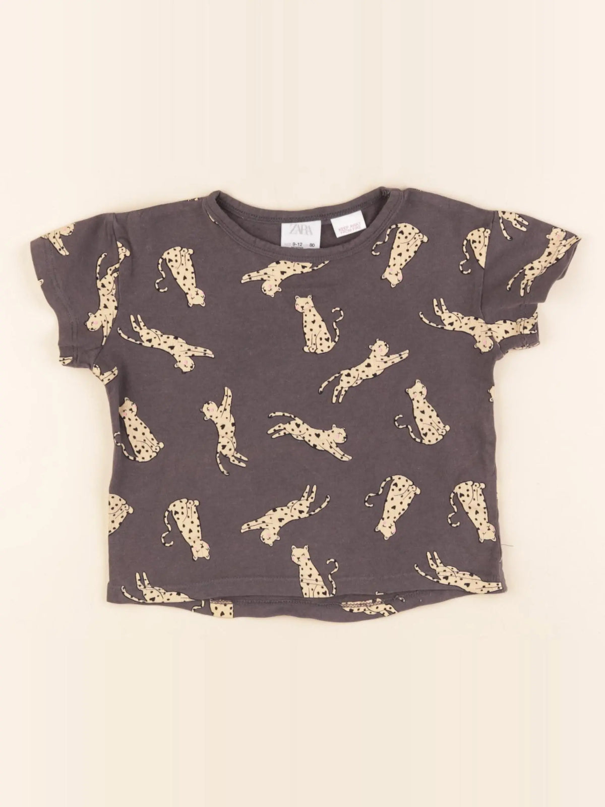 Zara - tee-shirt gris - 9/12 mois