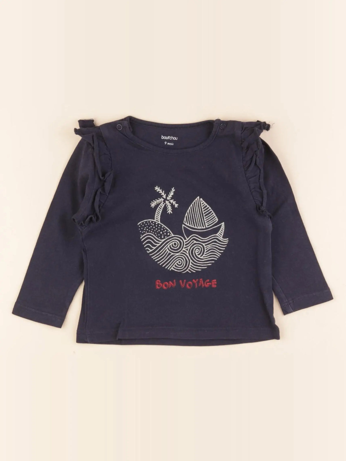 Boutchou - tee-shirt bleu - 9 mois