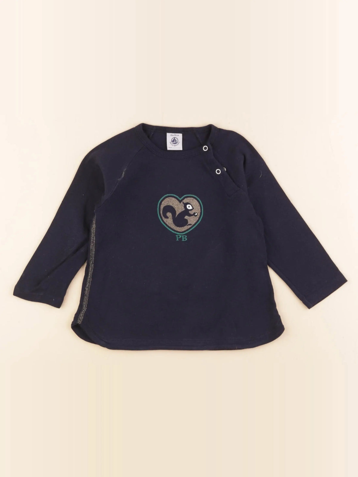 Petit Bateau - tee-shirt bleu, or - 18 mois