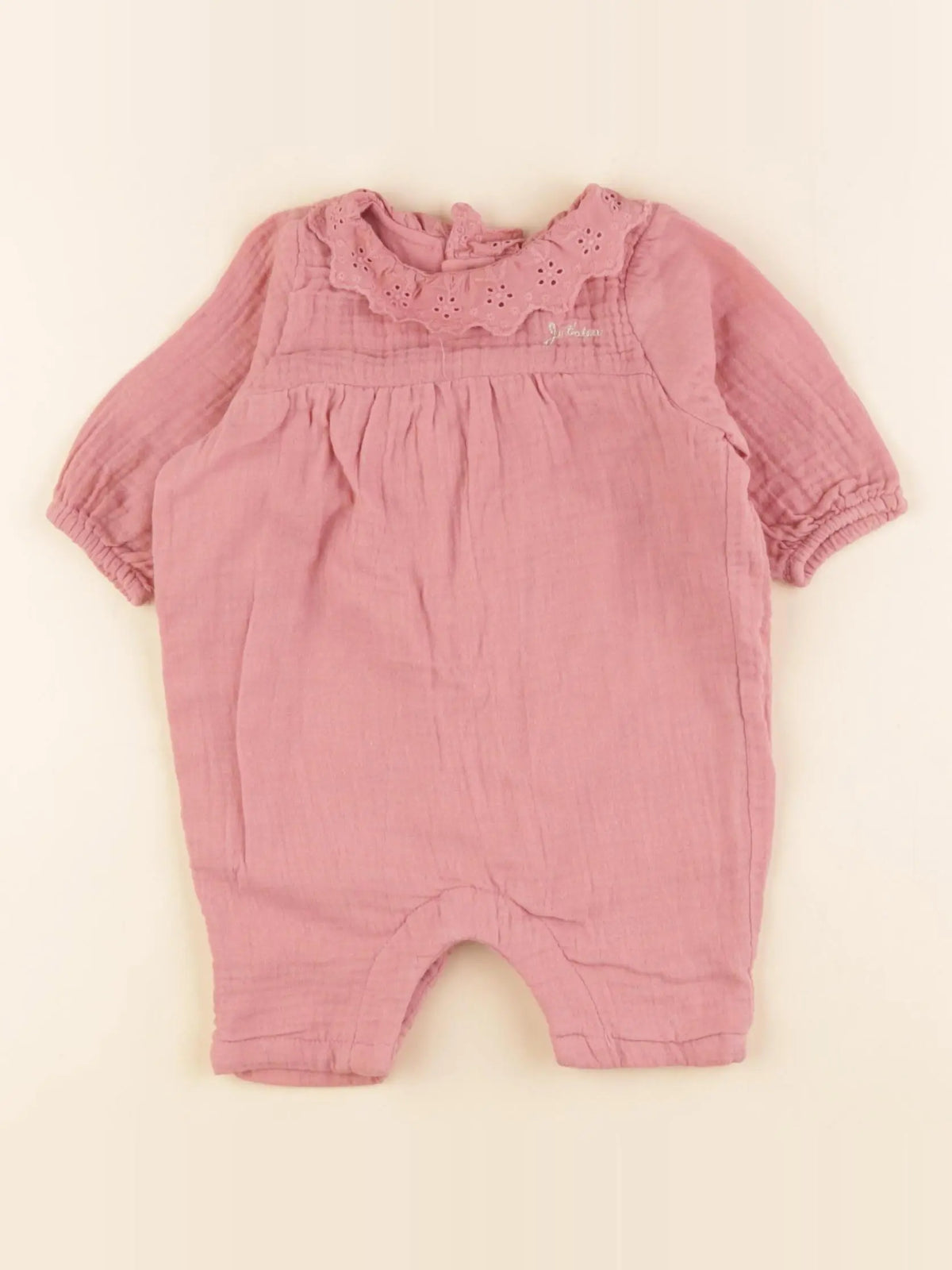 Vertbaudet - combinaison doublé rose, or - 1 mois