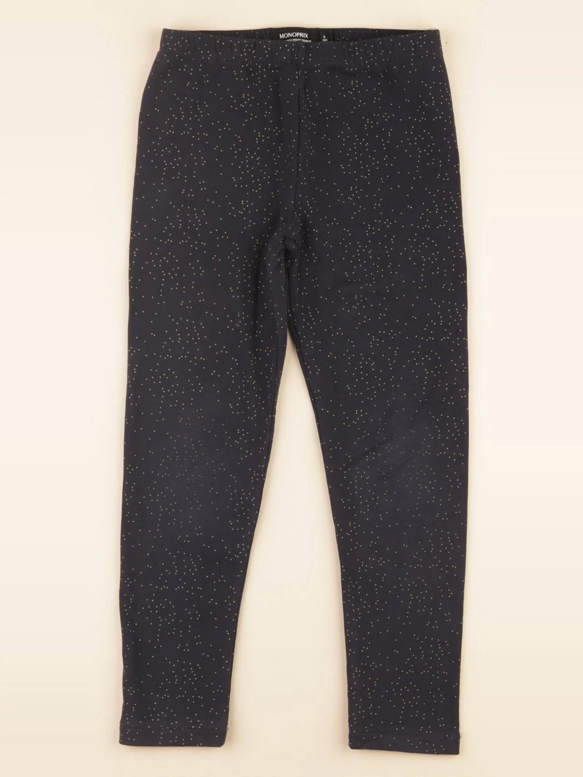 Monoprix - legging doublé noir, or - 6 ans